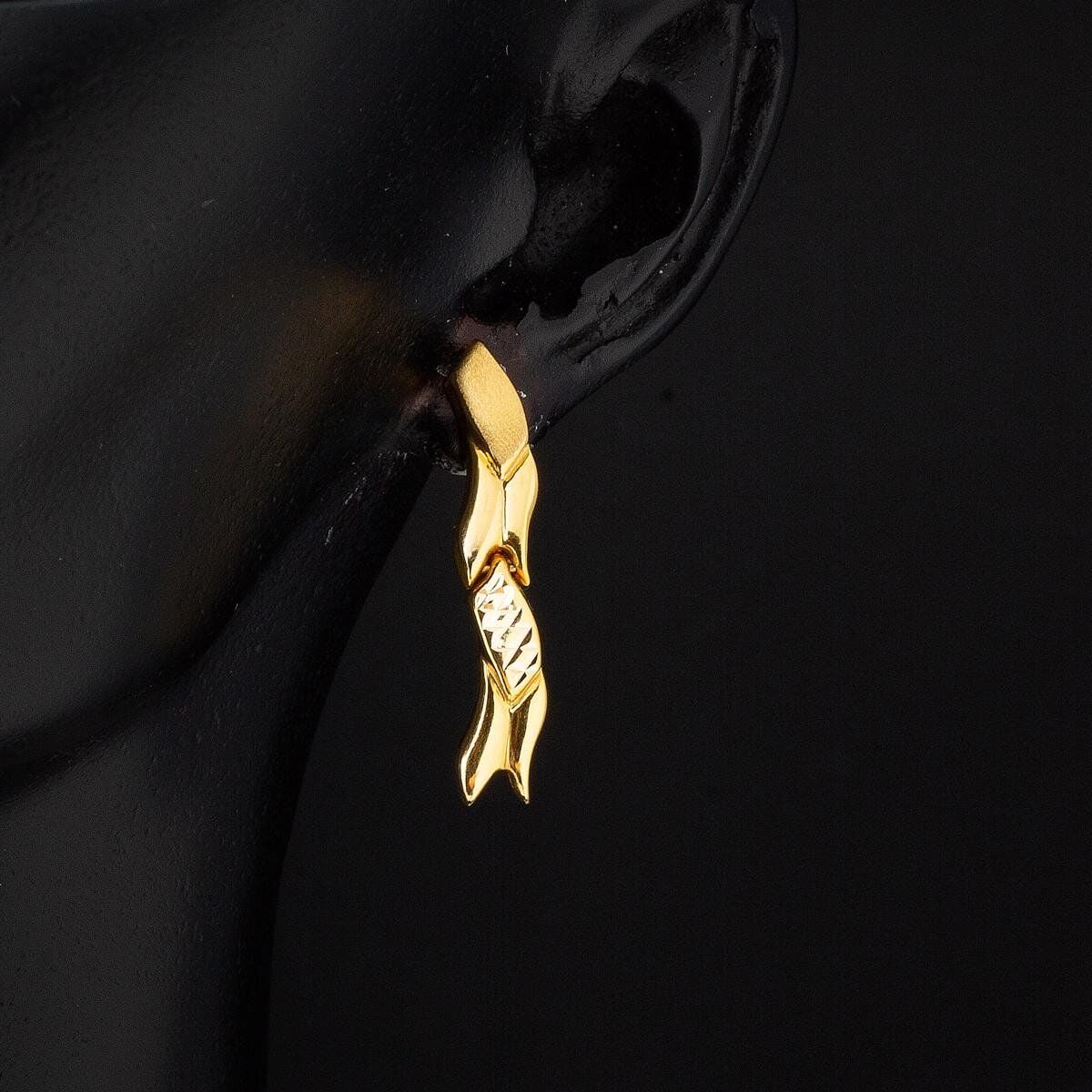 14K Yellow Gold Wedding Necklace Bracelet Earrings Set (19.37 g)