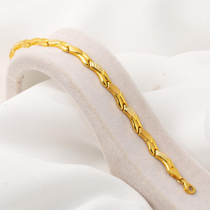 14K Yellow Gold Wedding Necklace Bracelet Earrings Set (19.37 g)