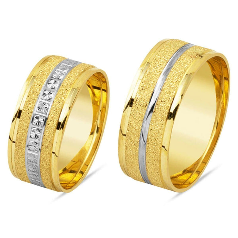 14K Yellow Gold Couple Wedding Band Set (7.5 g)