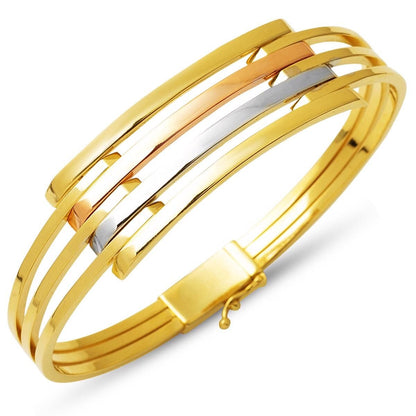 14K Yellow Gold Ribbed Bangle (15 g)