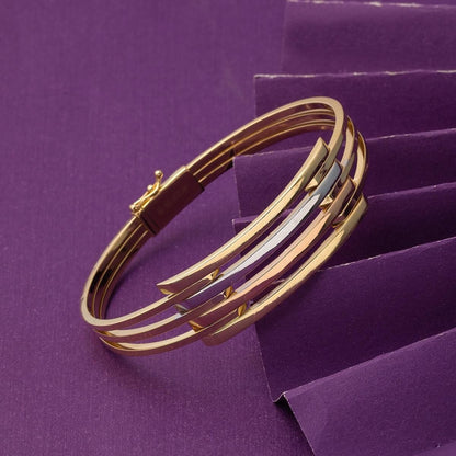 14K Yellow Gold Ribbed Bangle (15 g)