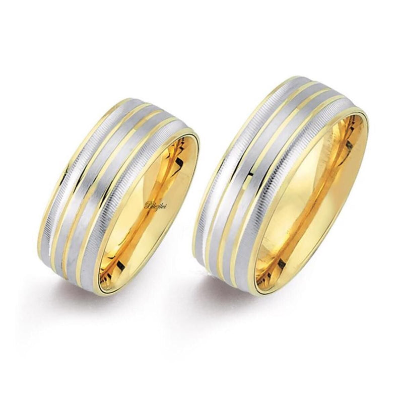 14K Yellow Gold Engagement Wedding Band Set