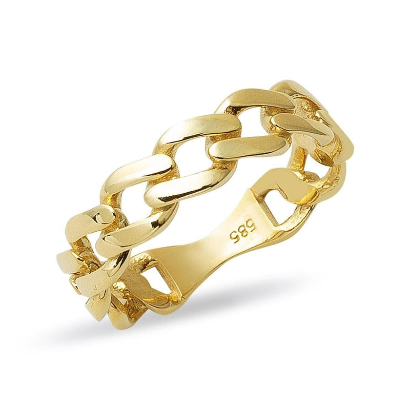 14K Yellow Gold Chain Ring