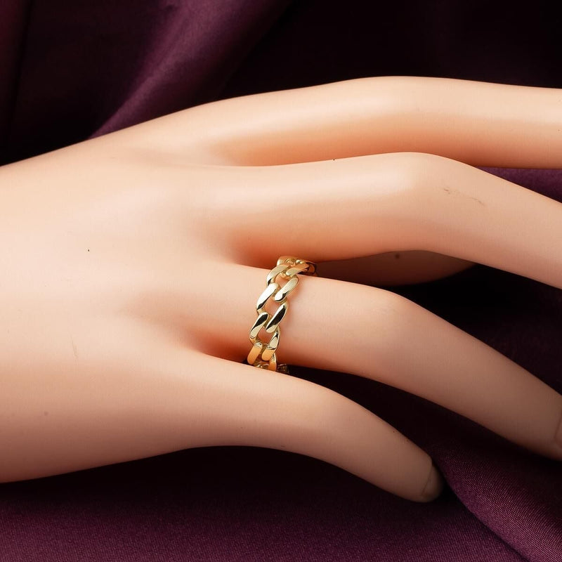14K Yellow Gold Chain Ring