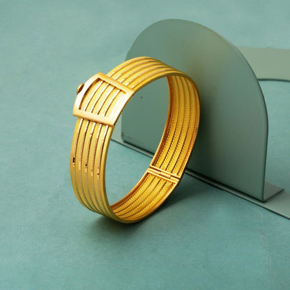 22K Yellow Gold Mesh Hinged Cuff Bangle (26.5 g)