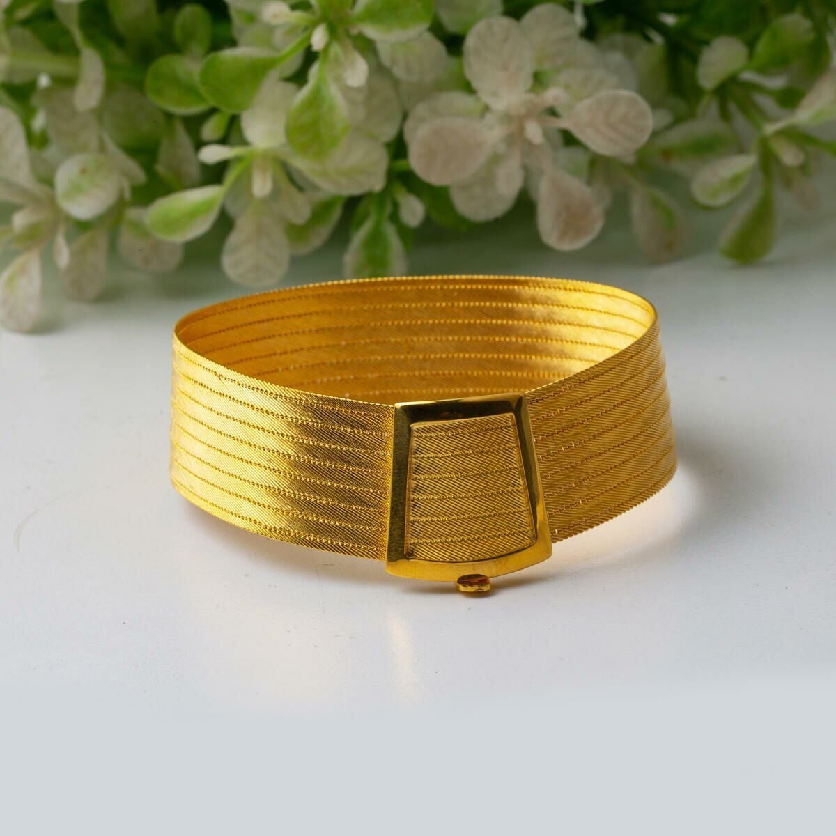 14K Yellow Gold 9 Row Trabzon Mesh Bangle