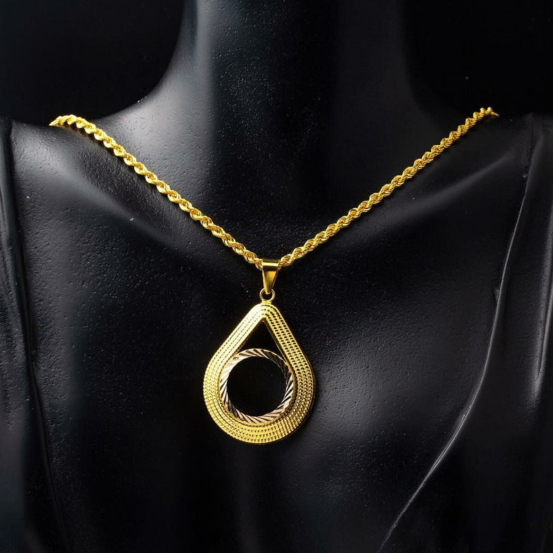 14K Yellow Gold Quarter Coin Bezel Chain Necklace