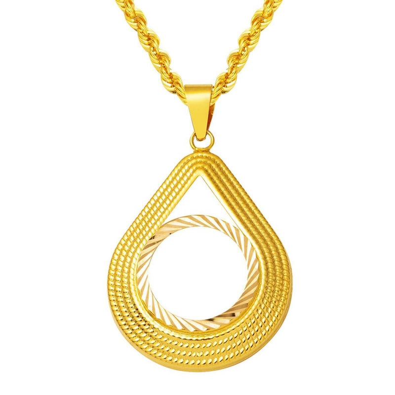 14K Yellow Gold Quarter Coin Bezel Chain Necklace