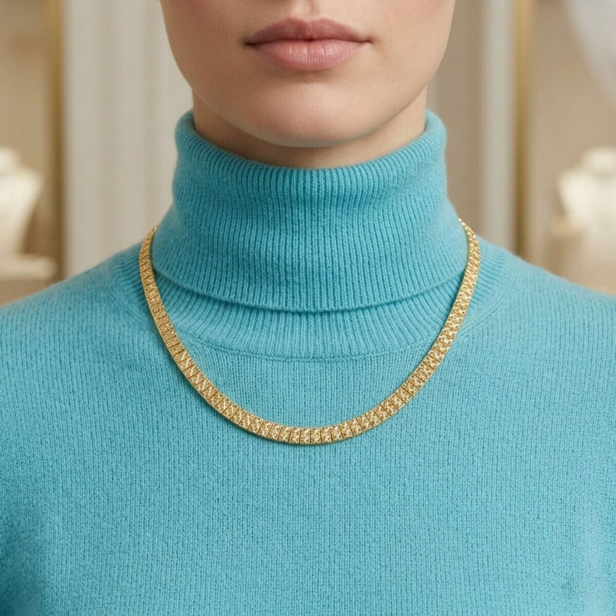 14K Yellow Gold Women's Collar Necklace