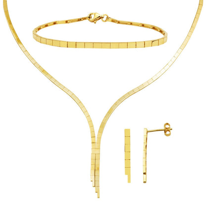 14K Yellow Gold Tennis Jewelry Set