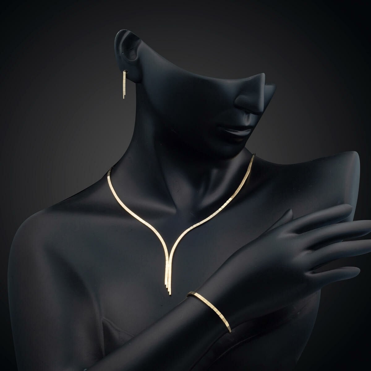 14K Yellow Gold Tennis Jewelry Set