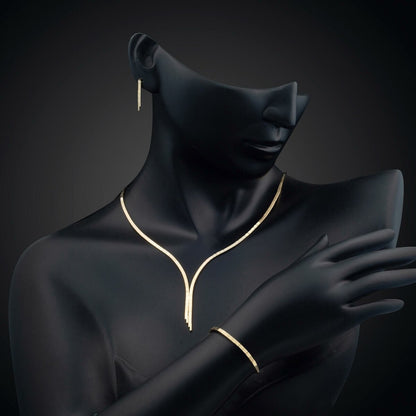 14K Yellow Gold Tennis Jewelry Set