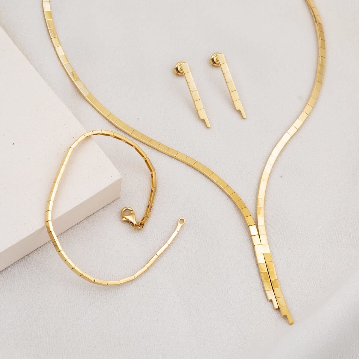 14K Yellow Gold Tennis Jewelry Set