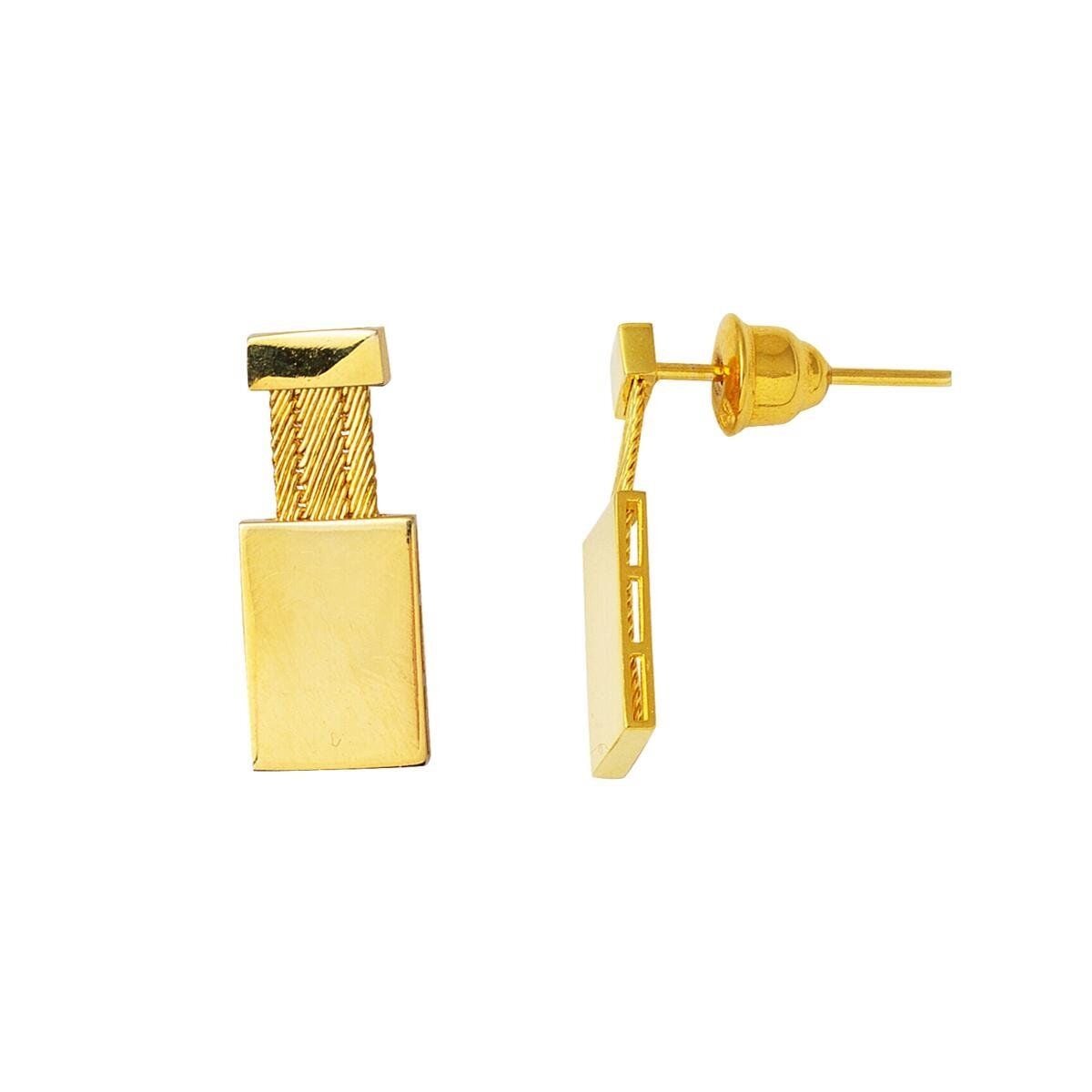14K Yellow Gold Trabzon Mesh Dangle Earrings