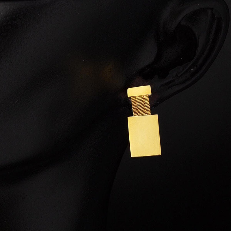 14K Yellow Gold Trabzon Mesh Dangle Earrings