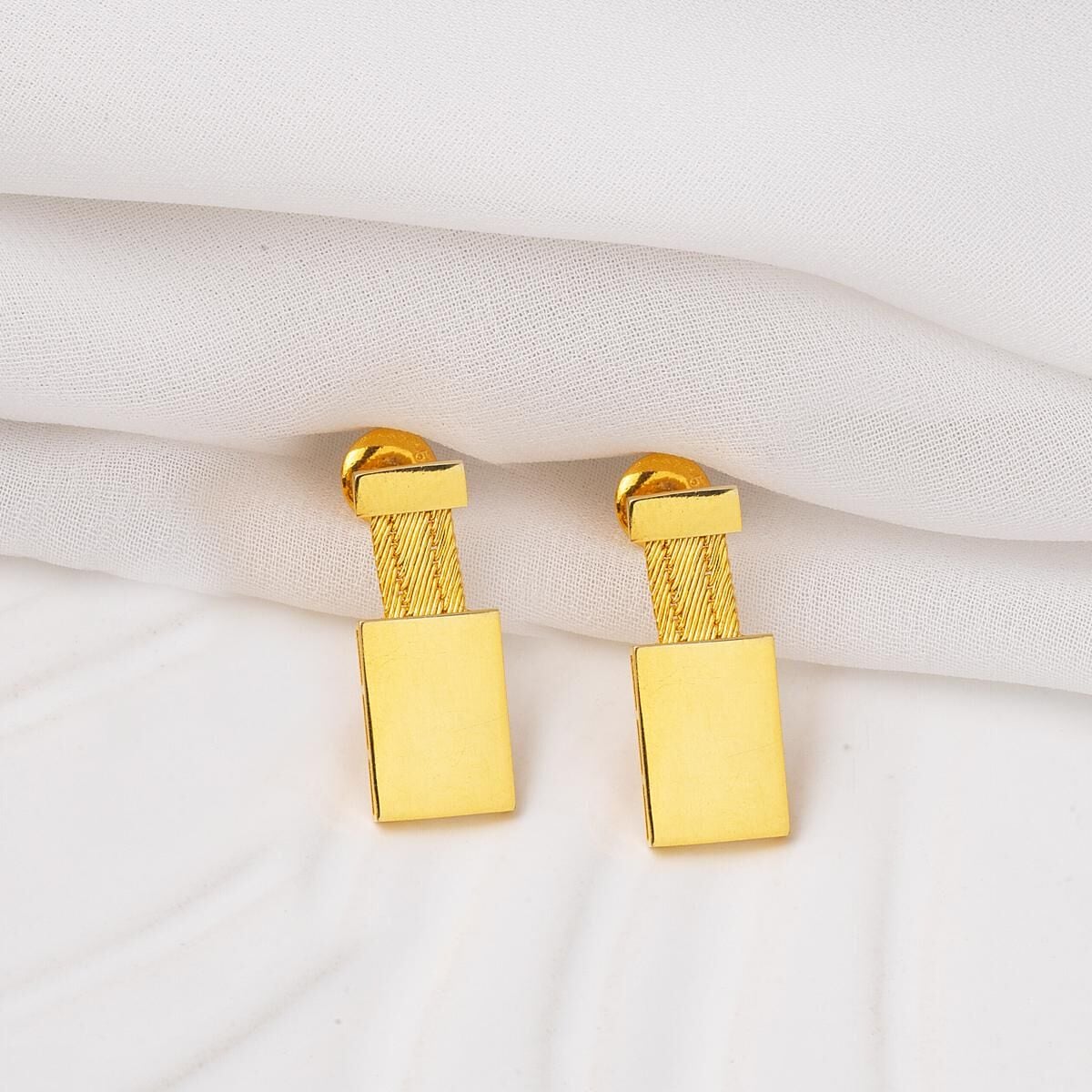 14K Yellow Gold Trabzon Mesh Dangle Earrings