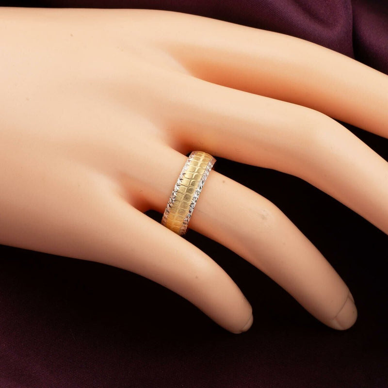 14K Yellow Gold Leaf Wedding Band Set