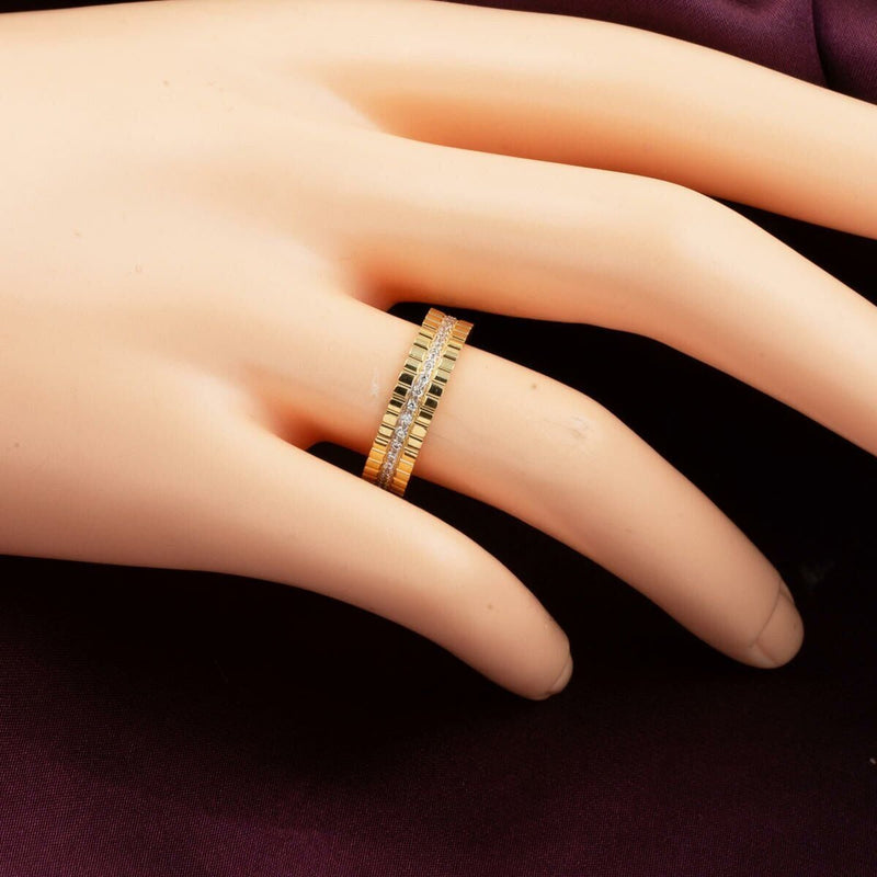 14K Green White Gold Couple Wedding Band Set