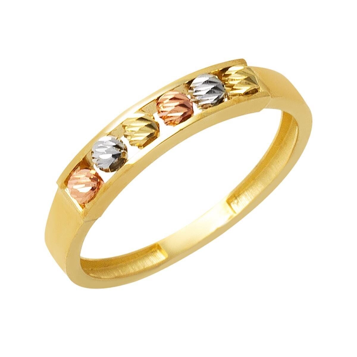 14K Yellow Gold Single Row Gold Bead Ring