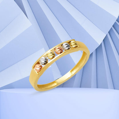 14K Yellow Gold Single Row Gold Bead Ring