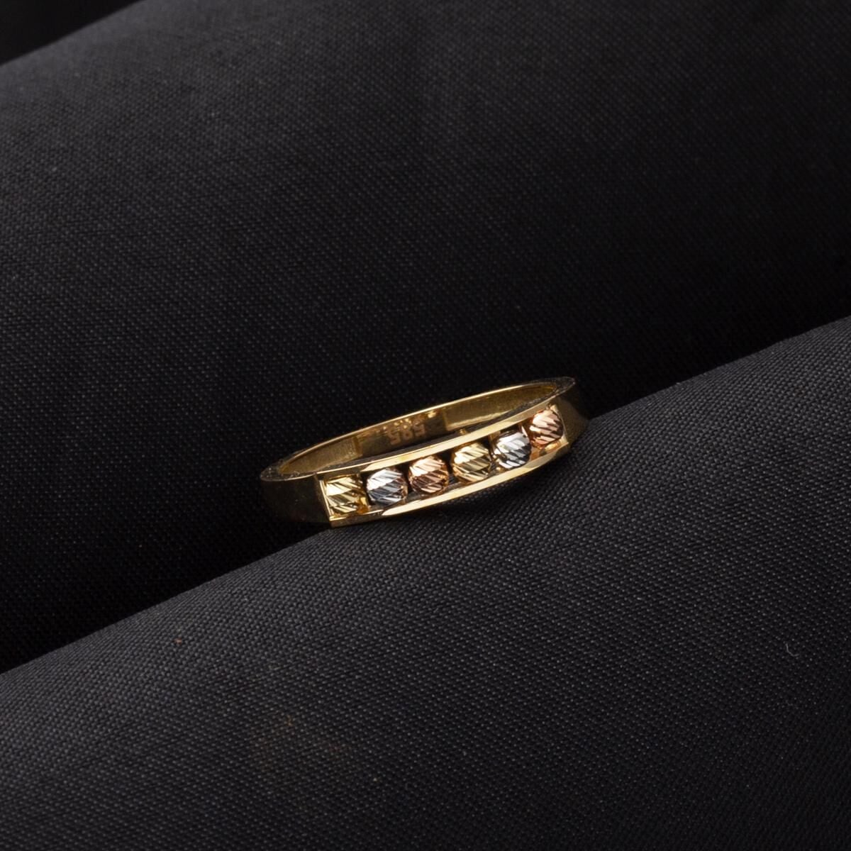 14K Yellow Gold Single Row Gold Bead Ring