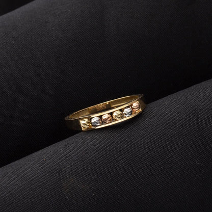 14K Yellow Gold Single Row Gold Bead Ring