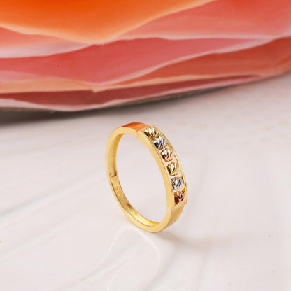 14K Yellow Gold Single Row Gold Bead Ring