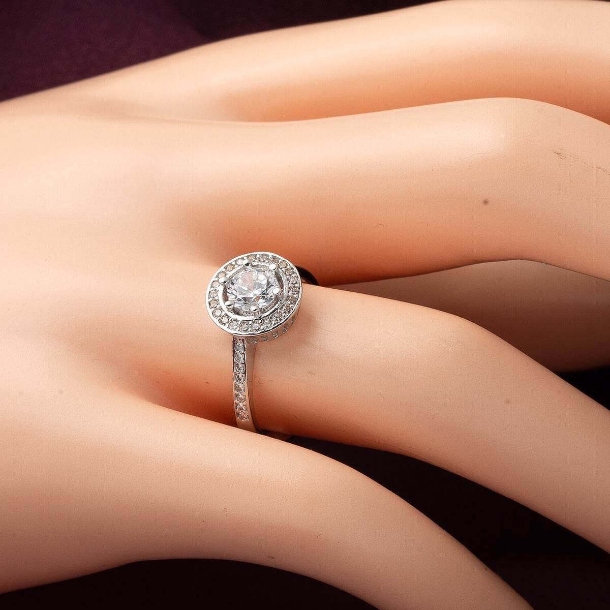14K White Gold Solitaire Cubic Zirconia Ring