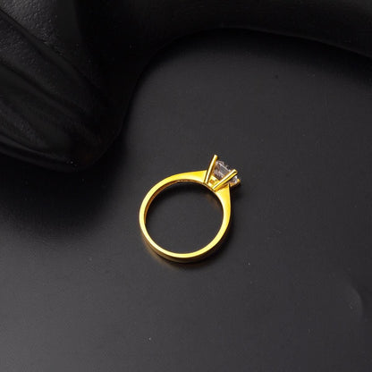 22K Yellow Gold Solitaire Cubic Zirconia Ring (3.51 g)