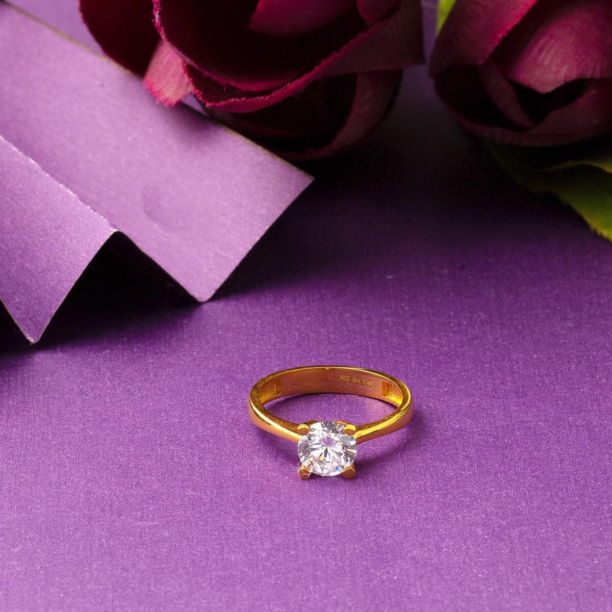 22K Yellow Gold Solitaire Cubic Zirconia Ring (3.51 g)