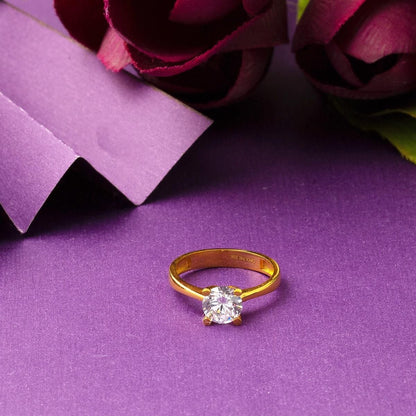 22K Yellow Gold Solitaire Cubic Zirconia Ring (3.51 g)