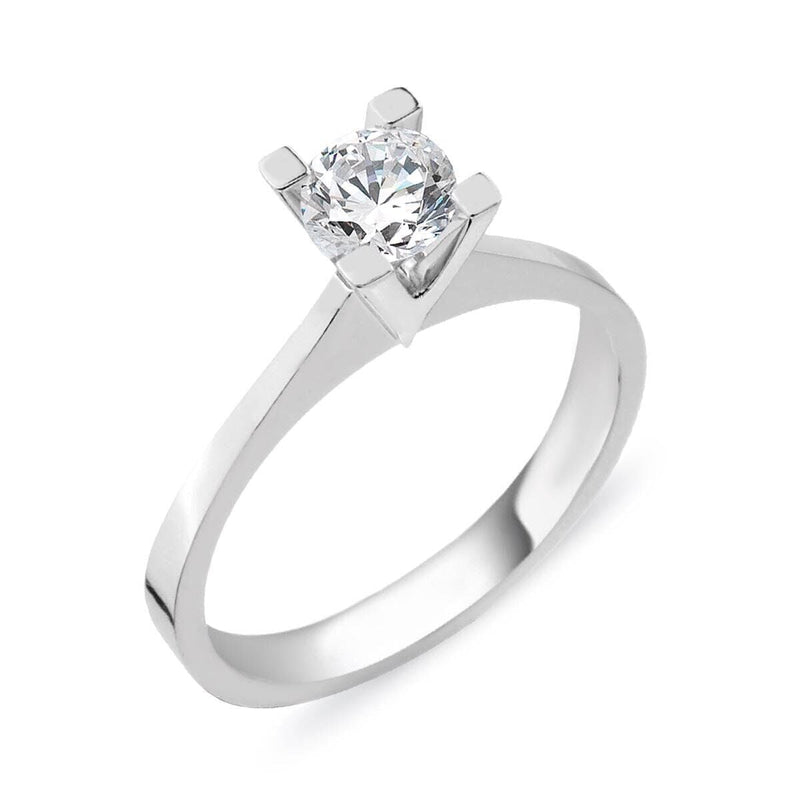 14K White Gold 1.00 Ct Moissanite Solitaire Ring