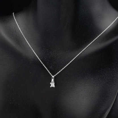 14K White Gold Solitaire Cubic Zirconia Necklace and Earrings Set (2.93 g)