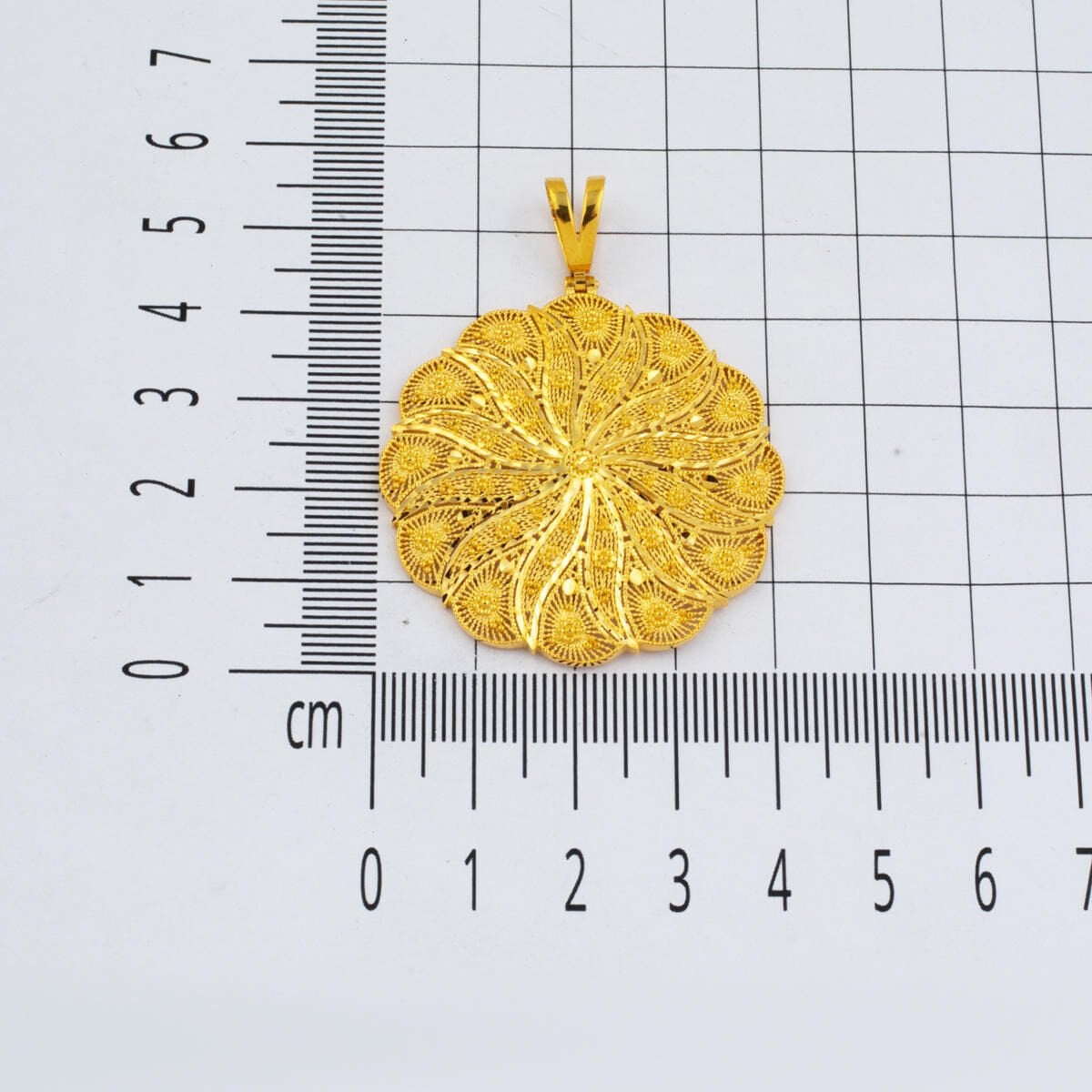 14K Yellow Gold Filigree Hand Made Chain Necklace