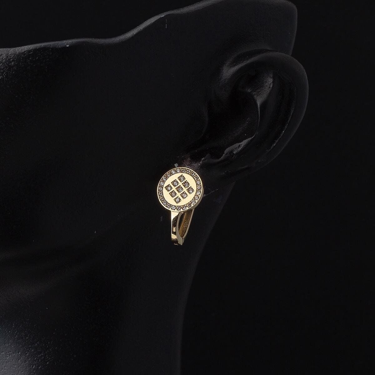14K Yellow Gold Tennis Cubic Zirconia Earrings