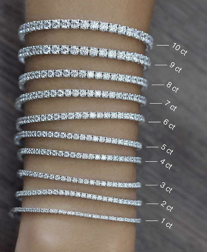 4.0 ct. tw. Classic Four-Prong Natural Diamond Tennis Anklet Bracelet in 18K White Gold