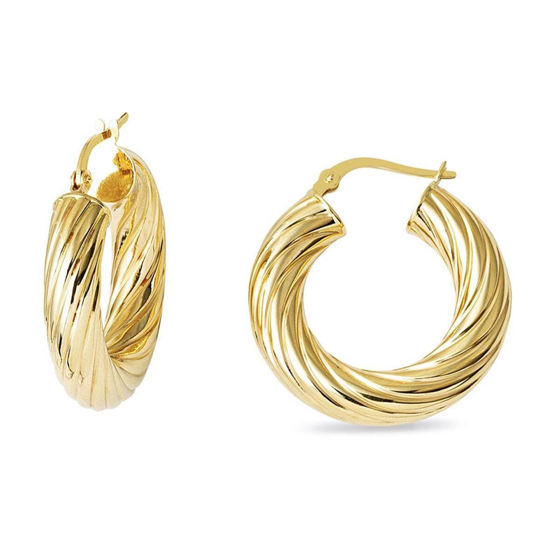 14K Yellow Gold The Bomb 2 cm Diameter Hoop Earrings