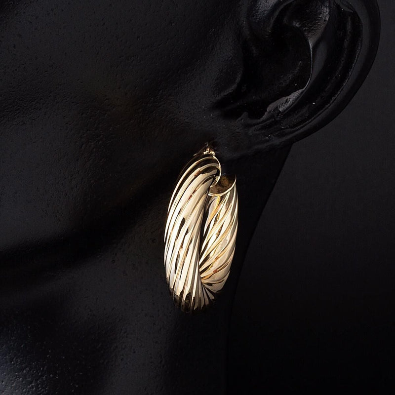 14K Yellow Gold The Bomb 2.5 cm Diameter Hoop Earrings