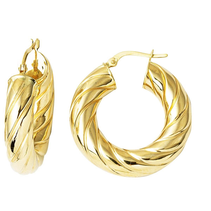 14K Yellow Gold The Bomb 2.8 cm Diameter Hoop Earrings