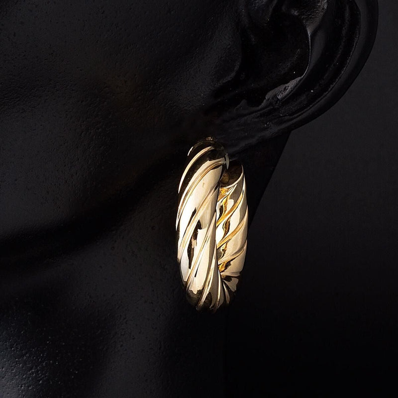 14K Yellow Gold The Bomb 2.8 cm Diameter Hoop Earrings