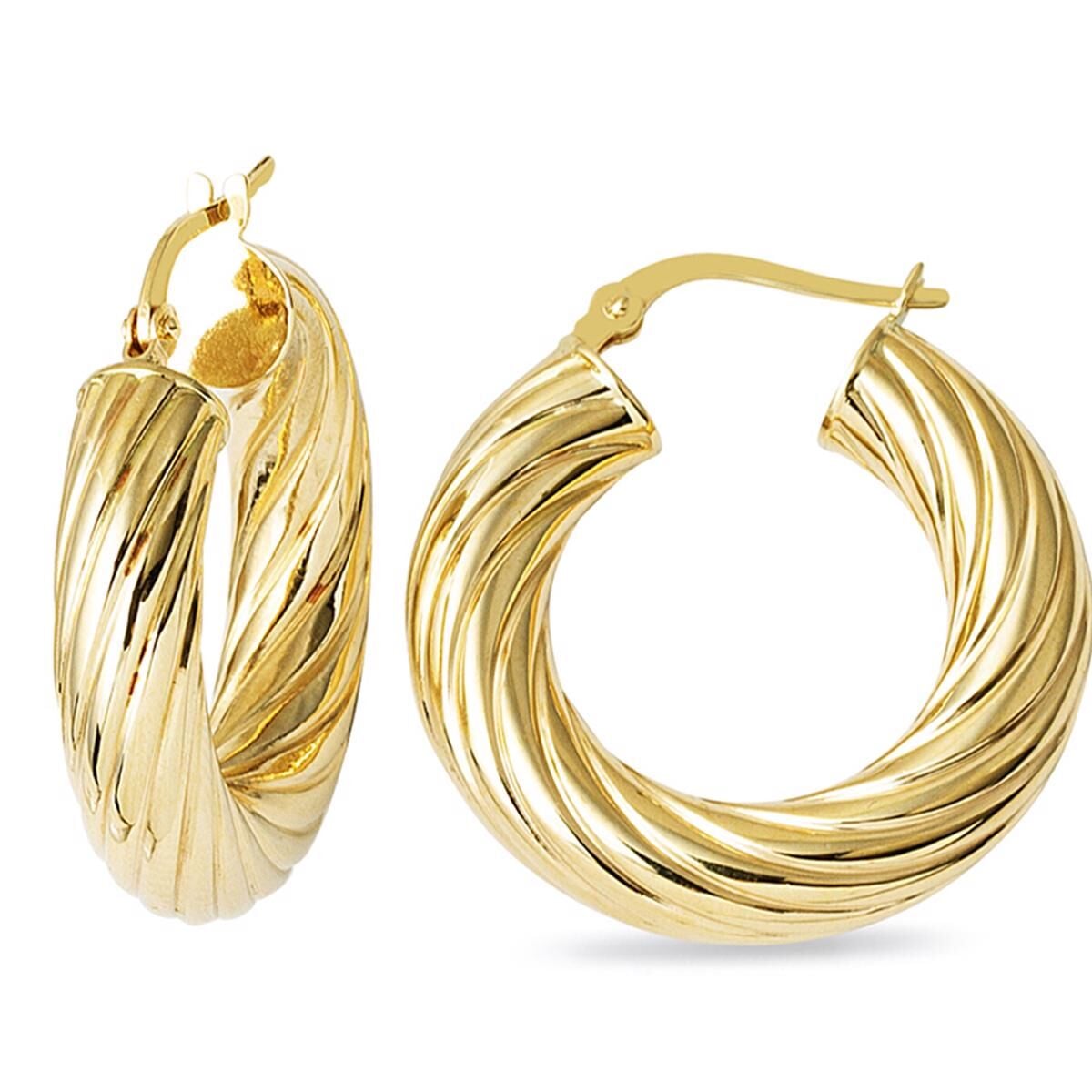 14K Yellow Gold The Bomb 3.2 cm Diameter Hoop Earrings