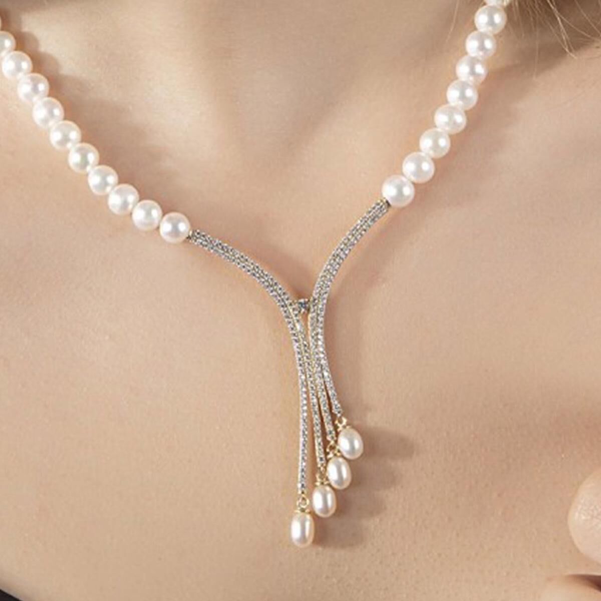 14K Yellow Gold Thera Bridal Pearl Jewelry Set