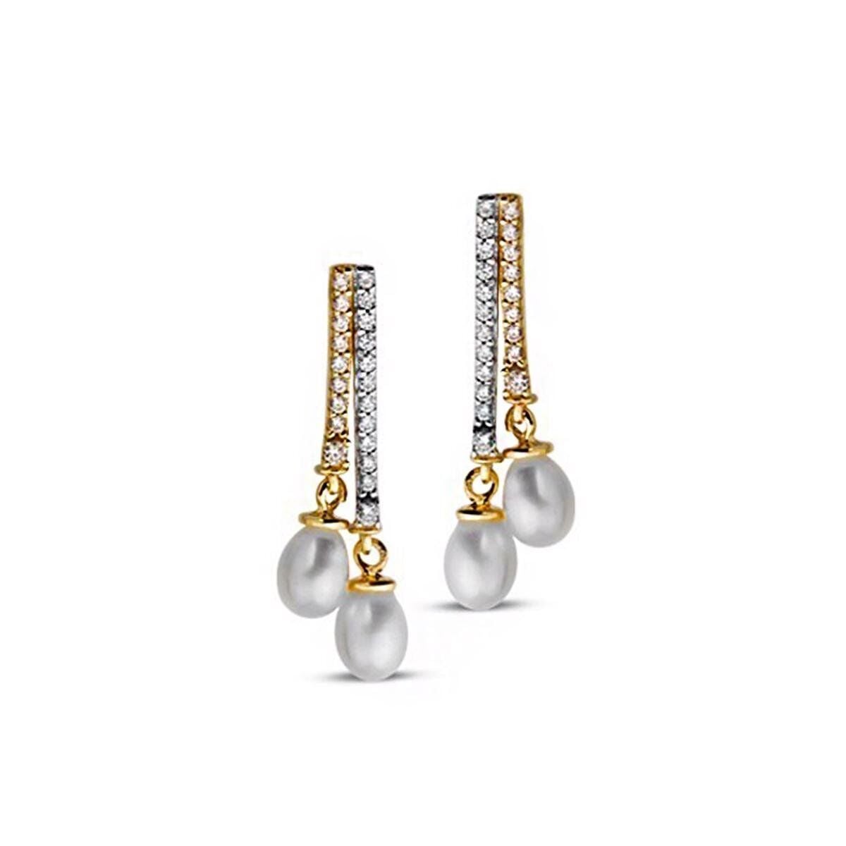 14K Yellow Gold Thera Pearl Earrings