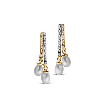 14K Yellow Gold Thera Pearl Earrings