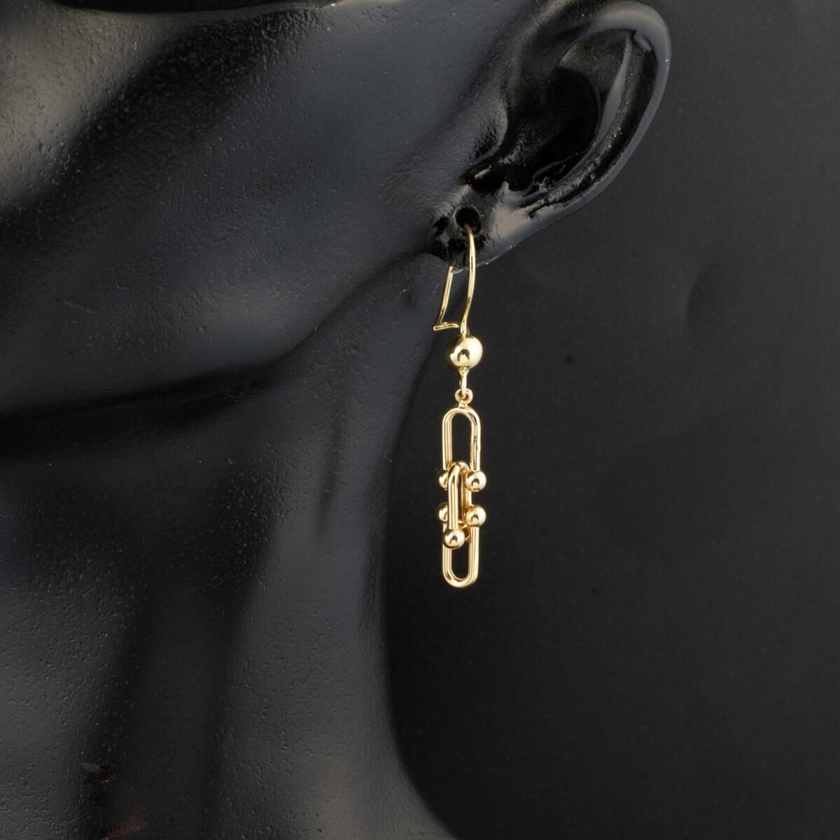 14K Yellow Gold Designer Inspired Dangle Earrings