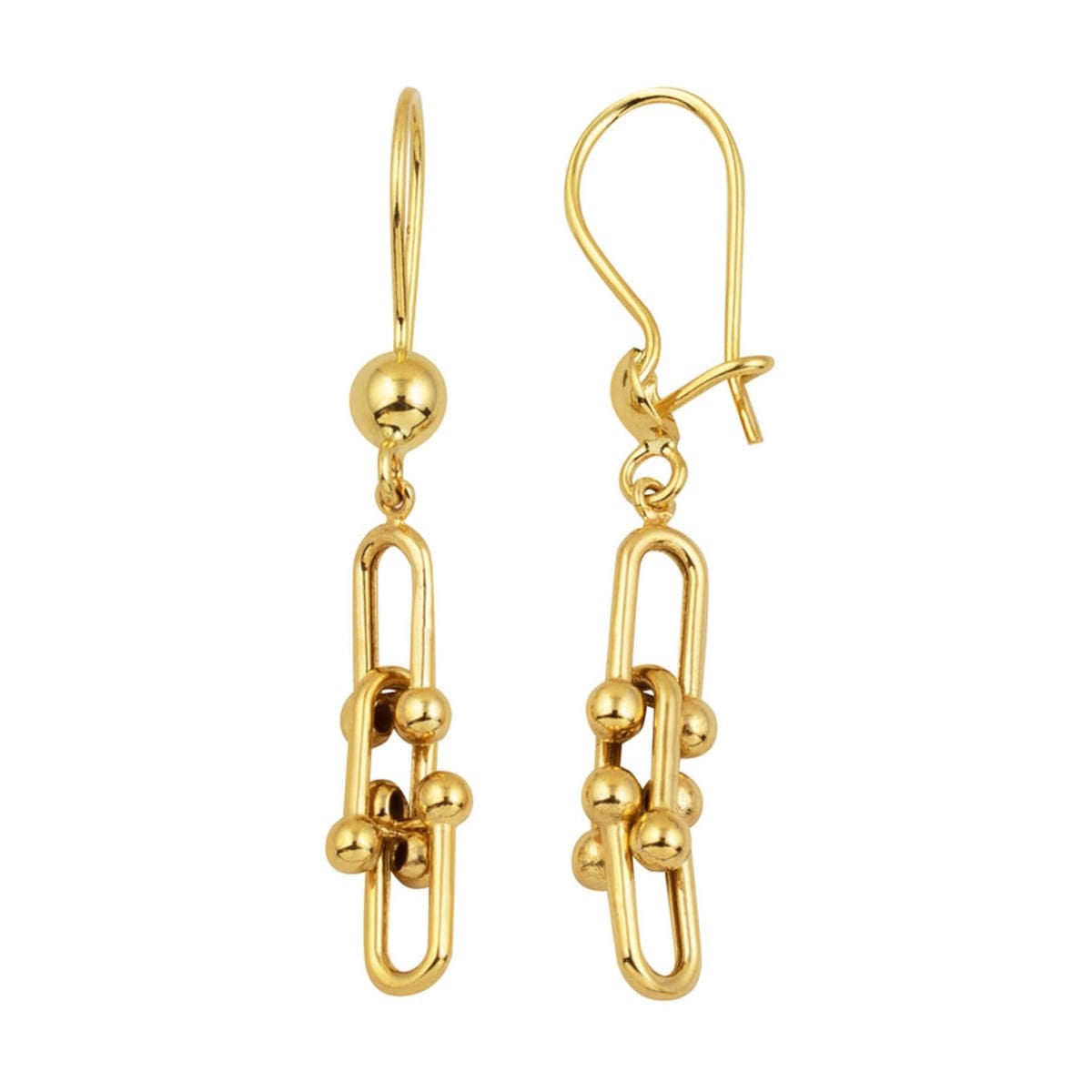14K Yellow Gold Designer Inspired Dangle Earrings