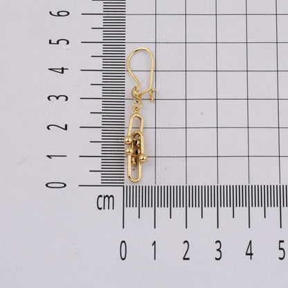 14K Yellow Gold Designer Inspired Dangle Earrings