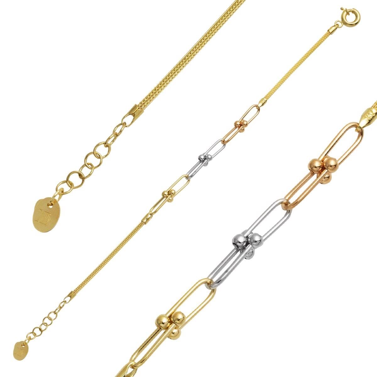 14K Yellow Gold Designer Inspired Ball Chain Bracelet