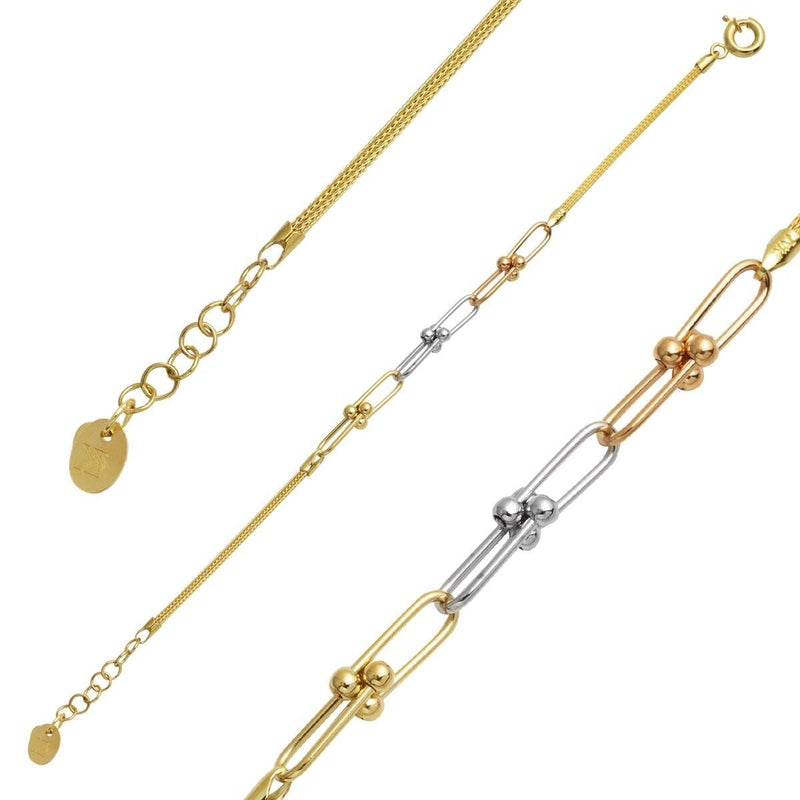 14K Yellow Gold Designer Inspired Ball Chain Bracelet