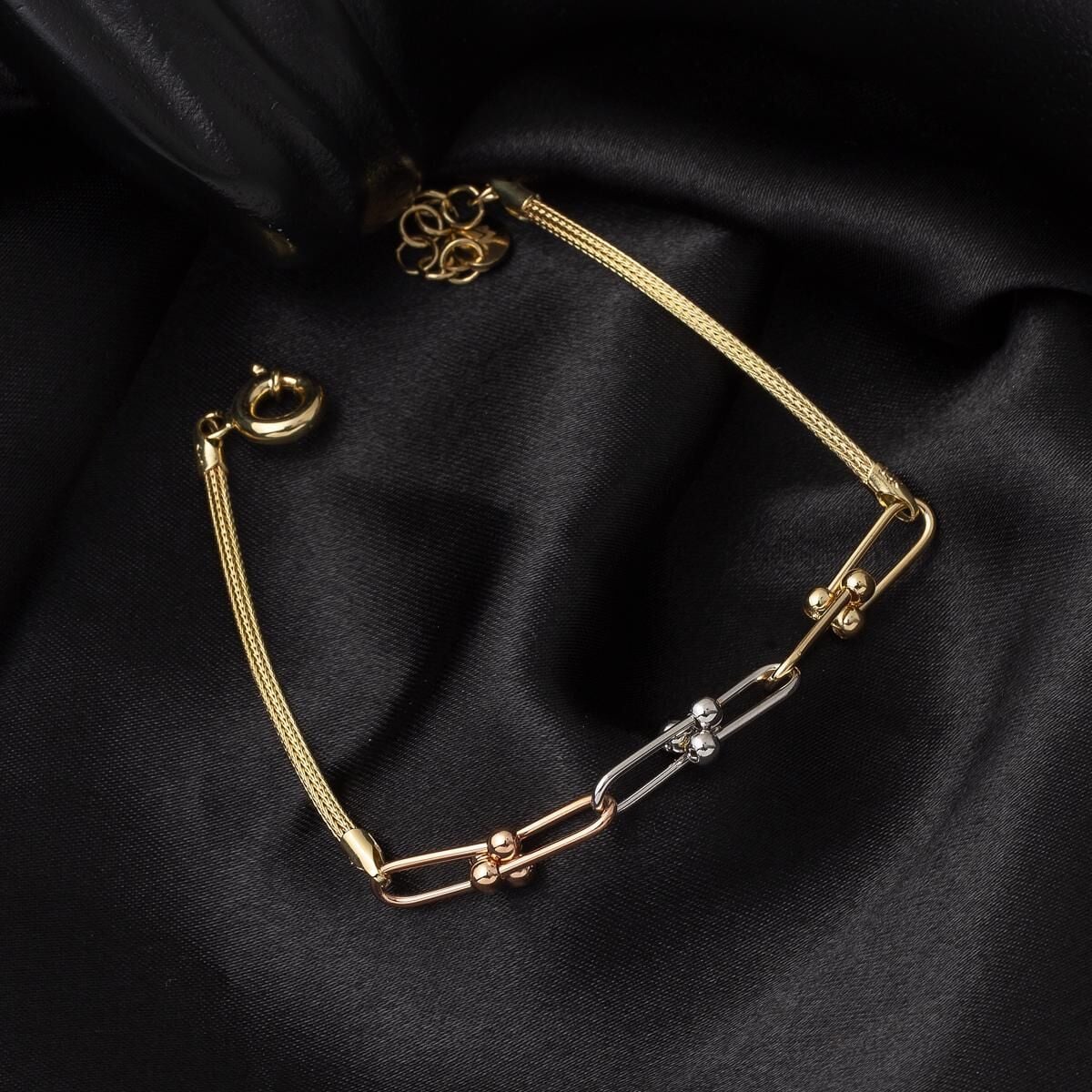 14K Yellow Gold Designer Inspired Ball Chain Bracelet